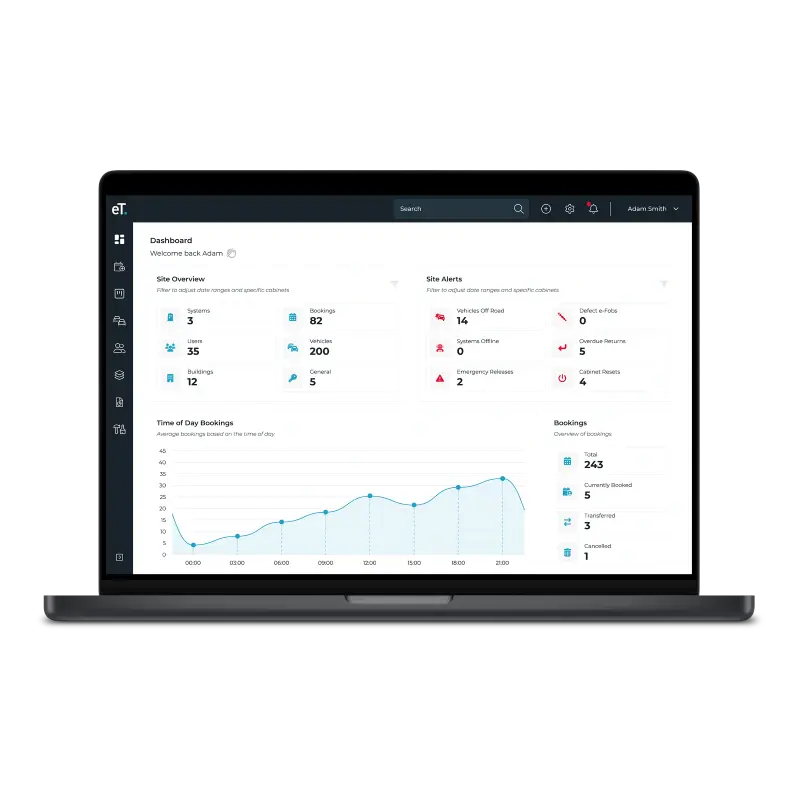 e-Track web software that helps with key tracking and security