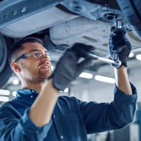 Vehicle being serviced