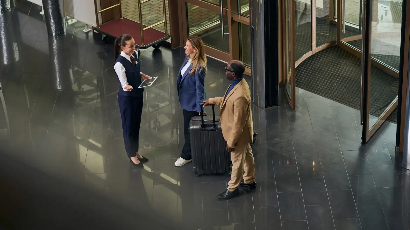 Picture of Customers at a hotel reception