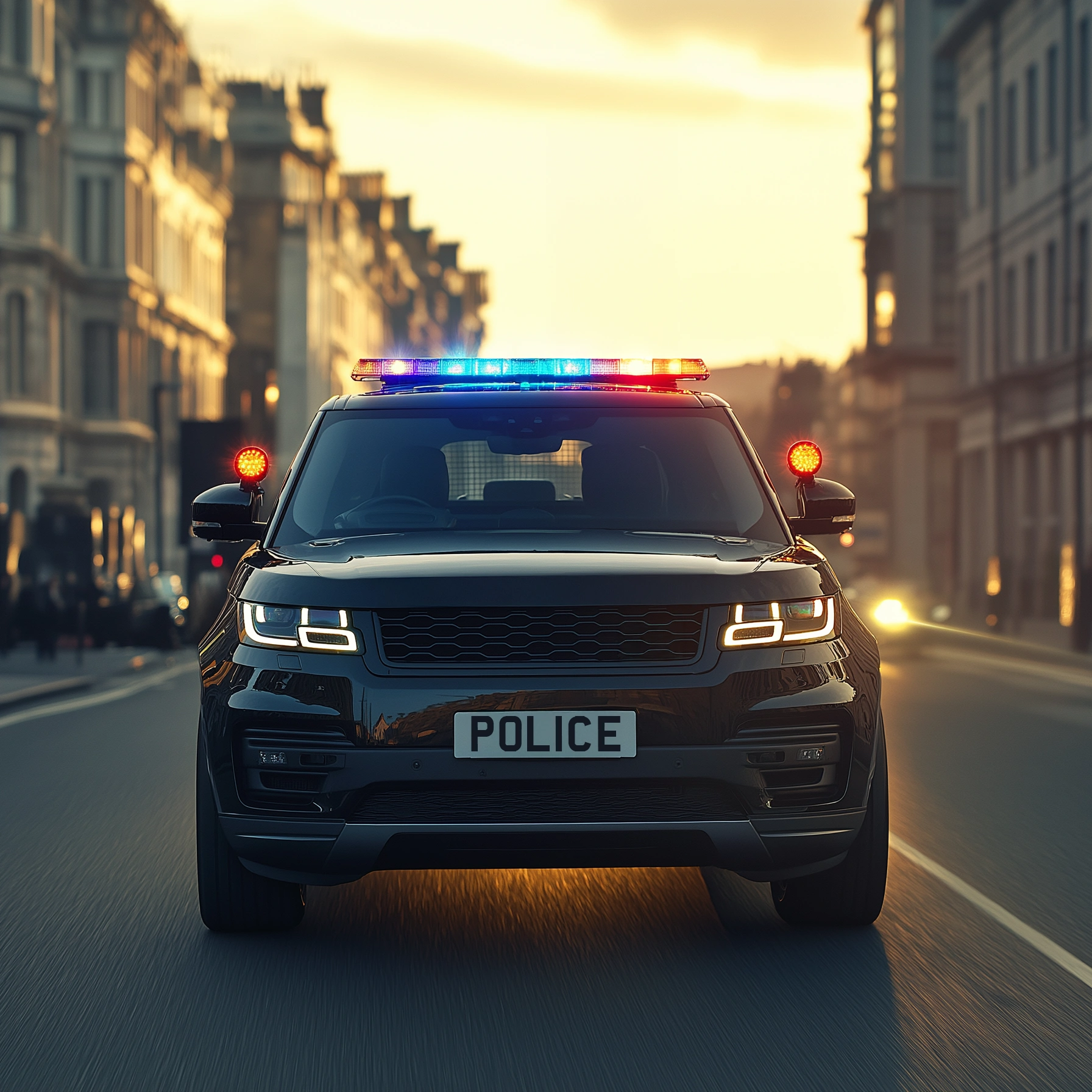 Police vehicle on the road at e-Track police force page