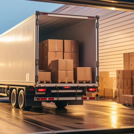 delivery truck dropping off goods