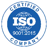 ISO 9001:2015 Certified logo in blue