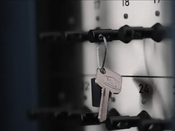 e-Track e fob with key inside the intelligent key cabinet