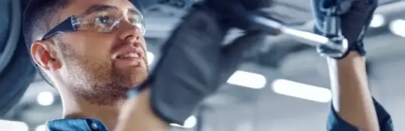 Vehicle being serviced