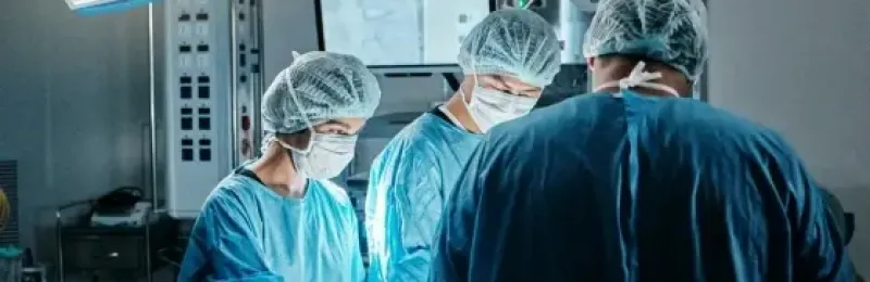 Operating room with three doctors
