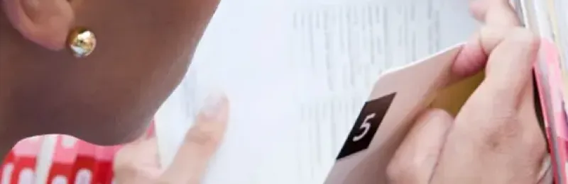 Administrator looking at medical record