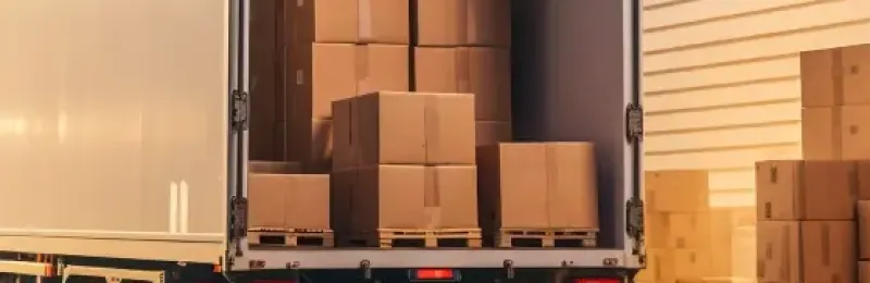 delivery truck dropping off goods