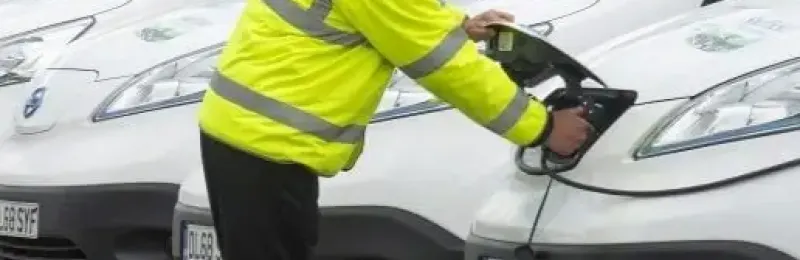 Fleet manager filling the fuel at the logistics facilities